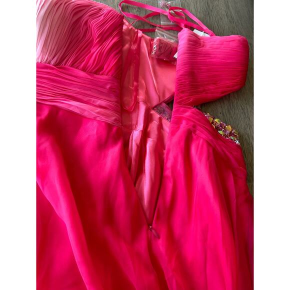 Cache Pink and White Ombre Grecian Sweetheart Neckline Gown - 2 - Picture 7 of 8